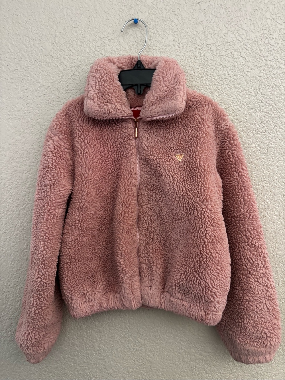 Guess Girls Dusty Rose Teddy Sherpa Jacket